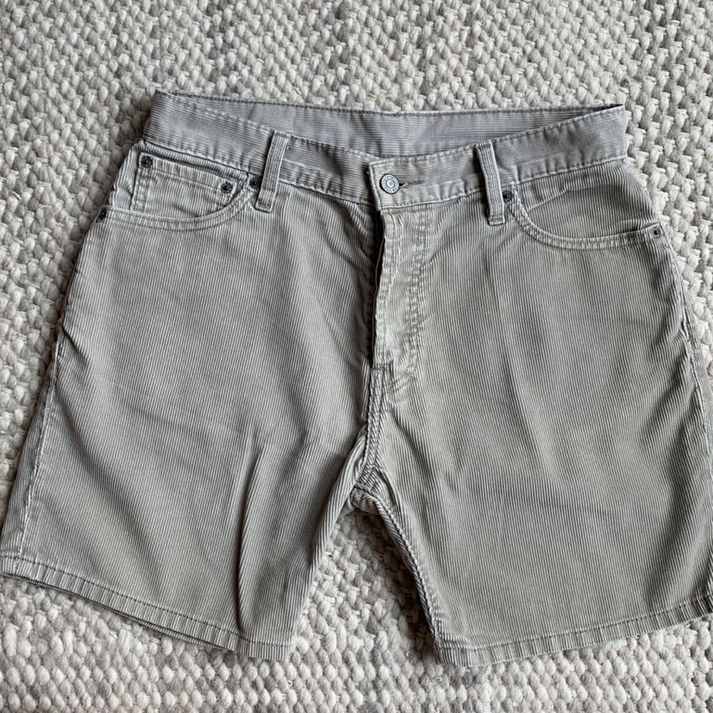 Levis khaki corduroy button fly shorts